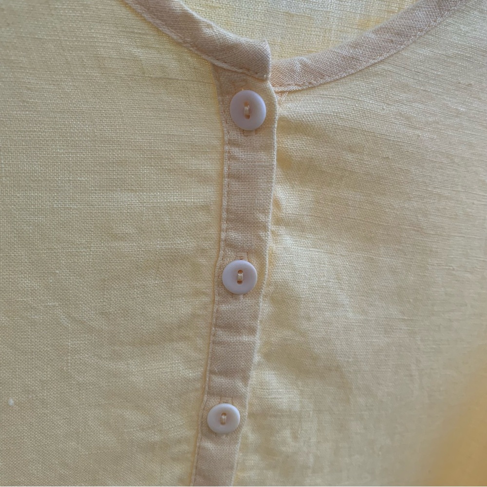 Flax Linen Long Sleeve Dess in a Sunny Yellow - Picture 3 of 14